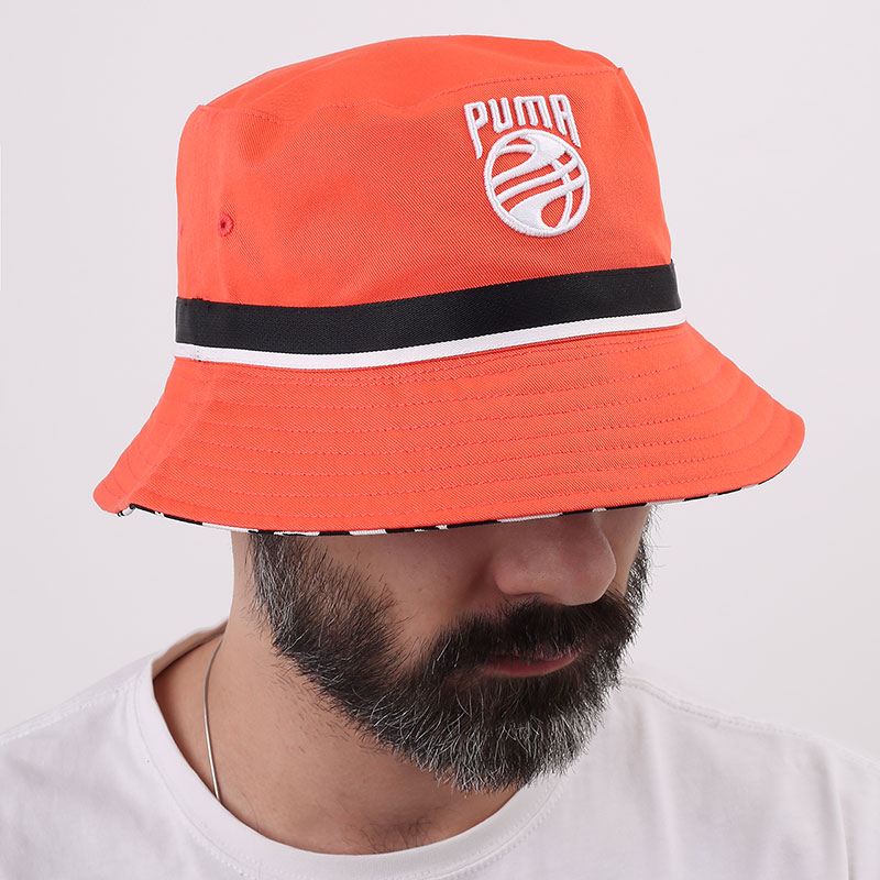  розовая панама PUMA Basketball Bucket Hat 02338102-fiery coral - цена, описание, фото 1